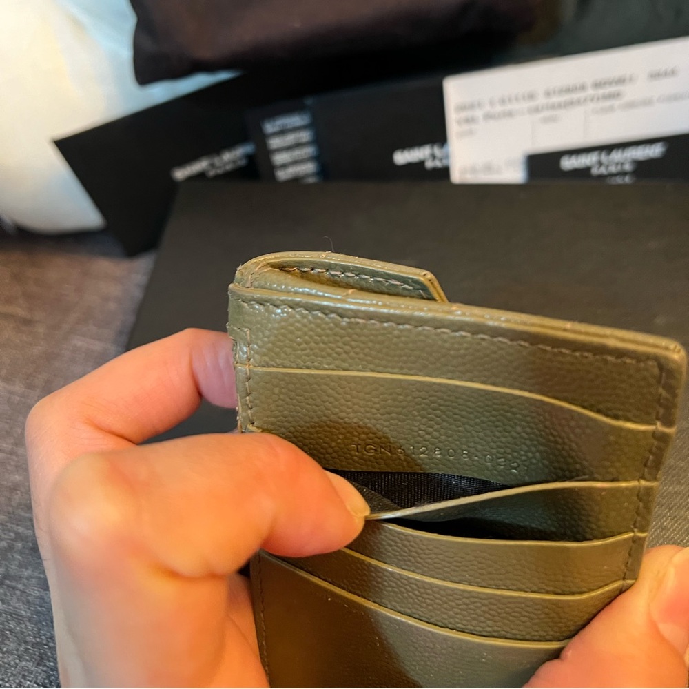 SOLD OFF POSHMARK 
Cassandre YSL Monogram Leather Zip Card Holder - Picture 5 of 16